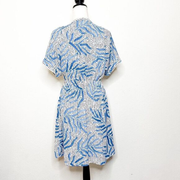 NIC+ZOE Women's Blue & White Abstract Wrap Dress with Pockets Size XS - Picture 4 of 10